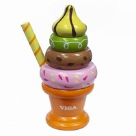 Drevená hračka zmrzlinový pohár čokoláda